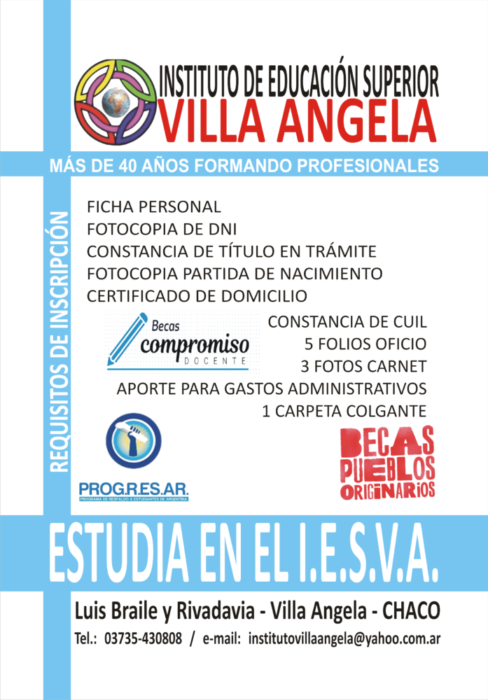 Requisitos De Inscripci N Instituto De Educacion Superior Villa Angela